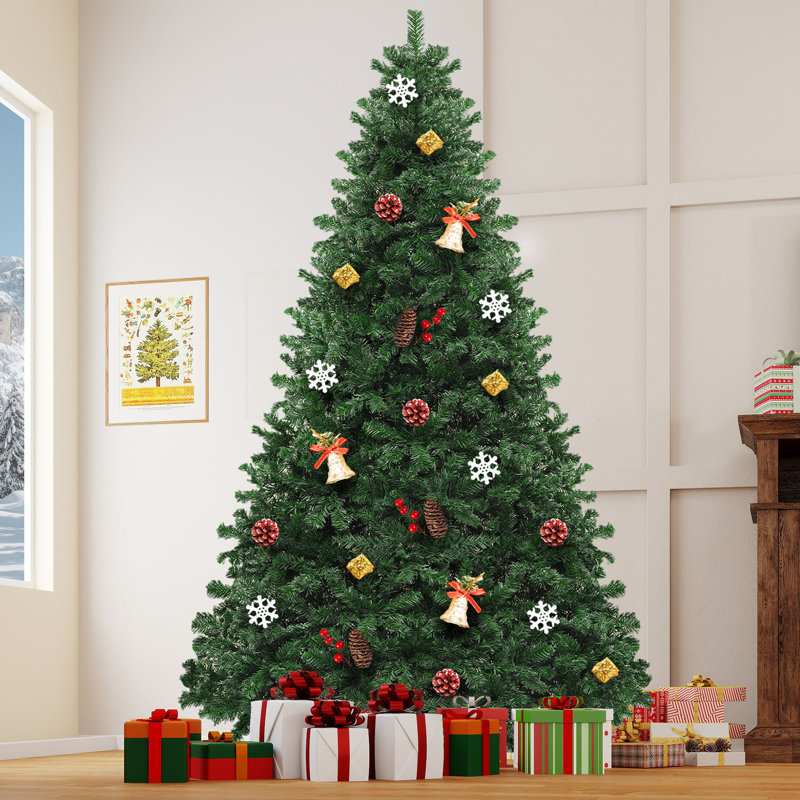 Green Artificial Pine Christmas Tree with Stand, 9 ft
