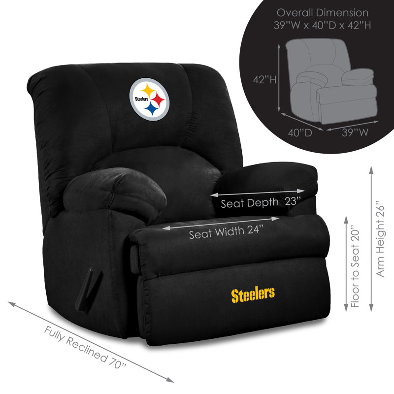 NFL Upholstered Recliner, Pittsburgh Steelers