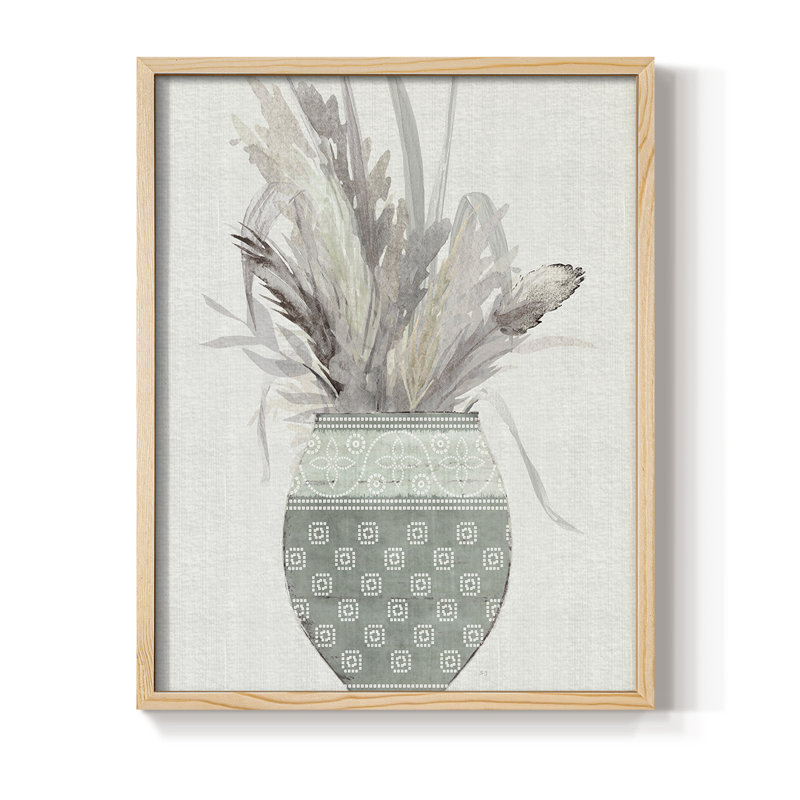 Bandhani Arrangement II, reproduction encadrée - bois massif, Naturel, H 11 po x l 9 po