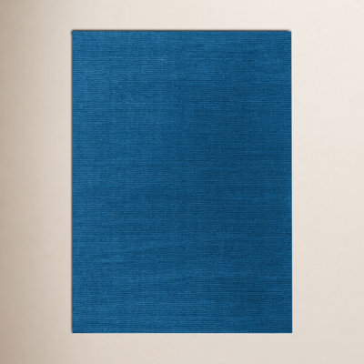 Crowe Dark Blue Hand-Woven Wool Rug