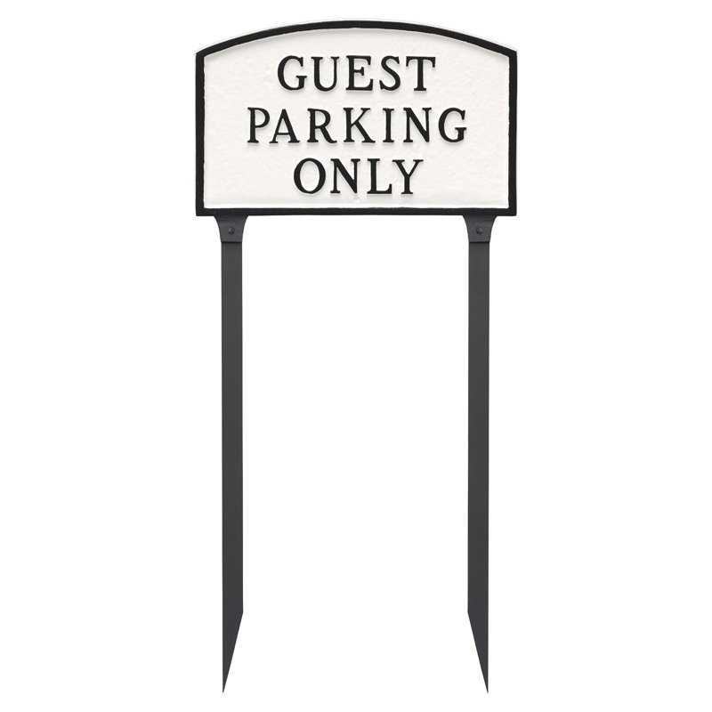 Guest Parking Only Statement Garden Sign, White/Black