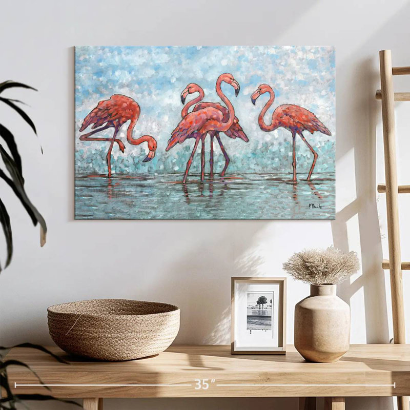 Brampt Impressions Of Flamants IV, H 16 po x l 24 po