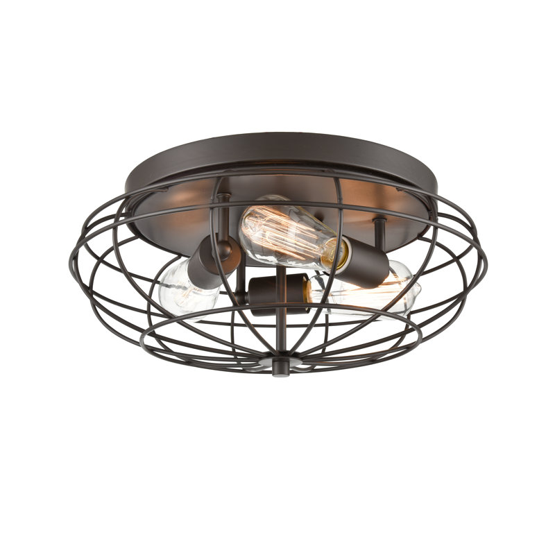Plafonnier encastré 3 lumières 15 po Diodora, DEL, Bronze huilé