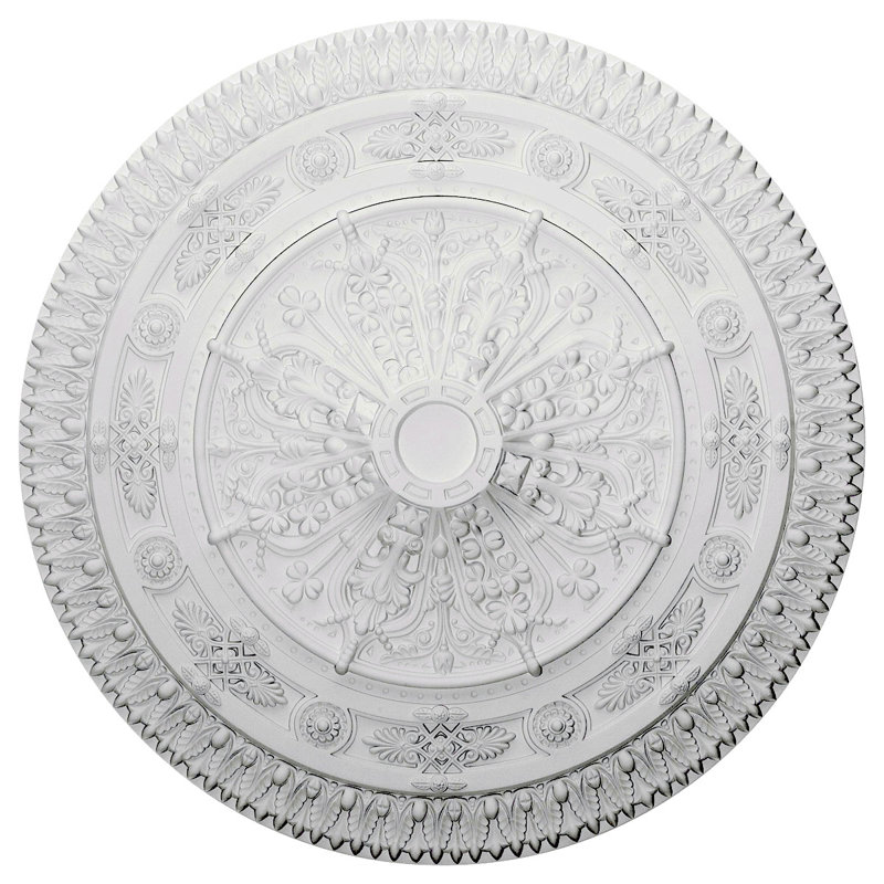 Médaillon de plafond Endurathane Versailles, DE 33 po x P 1 3/4 po (convient aux auvents jusqu'à 3 1/4 po), fini cuivre poli peint à la main