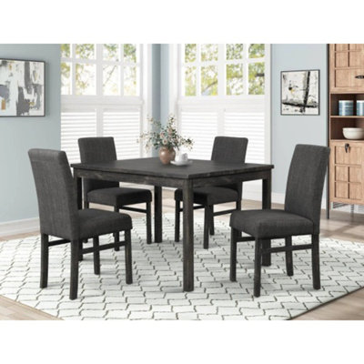 Essy - 5 Piece Dining Set (Black Charcoal) 