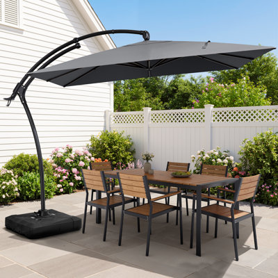 Parasol en porte-à-faux extérieur décalé 10 pi avec base lestée