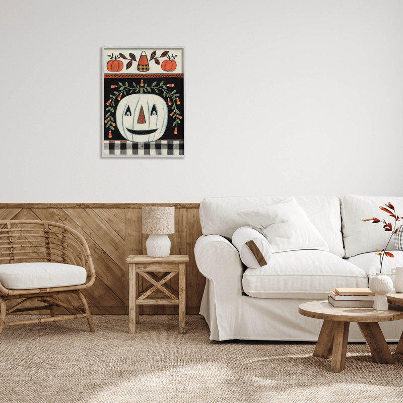 Automne Jack-O-Lantern at-138, H 30 po x l 24 po x P 1,5 po, Estampe numérique Farmhouse