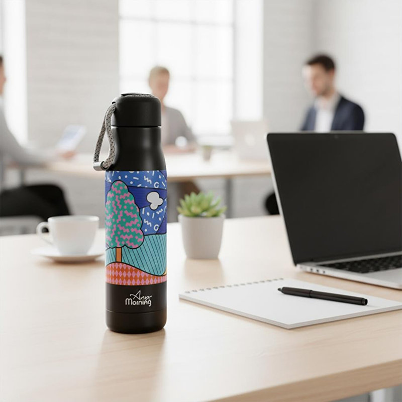 Any Morning 20 oz. Stainless Steel Insulated Travel Mug with Leak-Proof Lid