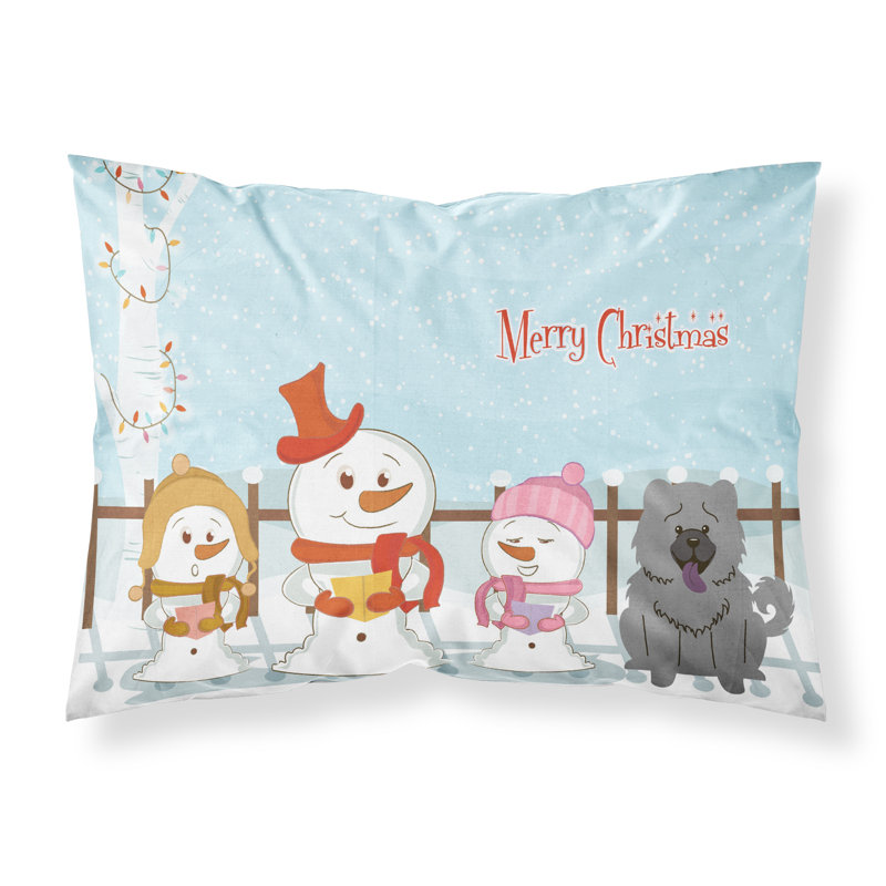 Taie d'oreiller Merry Christmas Merry Christmas, Chow-chow bleu et choristes
