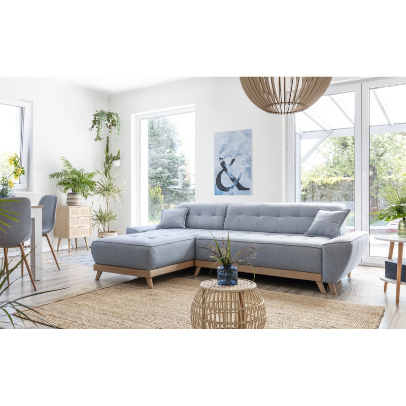Dazzling Daisy Corner Sofa Bed, Light Blue