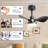 24" Small  Ceiling Fan With Light Remote Control ,Modern Low Profile Black Ceiling Fan, 6-Speeds Quiet Reversible DC Motor  For Bedroom,Kitchen-265956917
