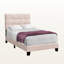 Lit simple en velours rose de style transitionnel H 45,51 po x l 42,79 po x L 80,02 po Dhang