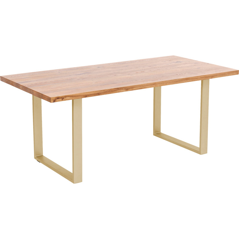 Table Jackie Oak, Brass, 76cm H x 160cm L x 80cm W