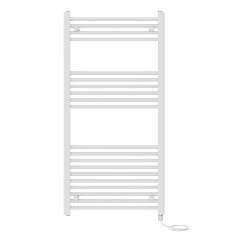 Straight Towel Rail Heated Towel Rails, 120cm H x 60cm W x 3cm D, White