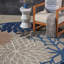 Tapis d'intérieur / extérieur à motif floral bleu / gris Ciann-917251780