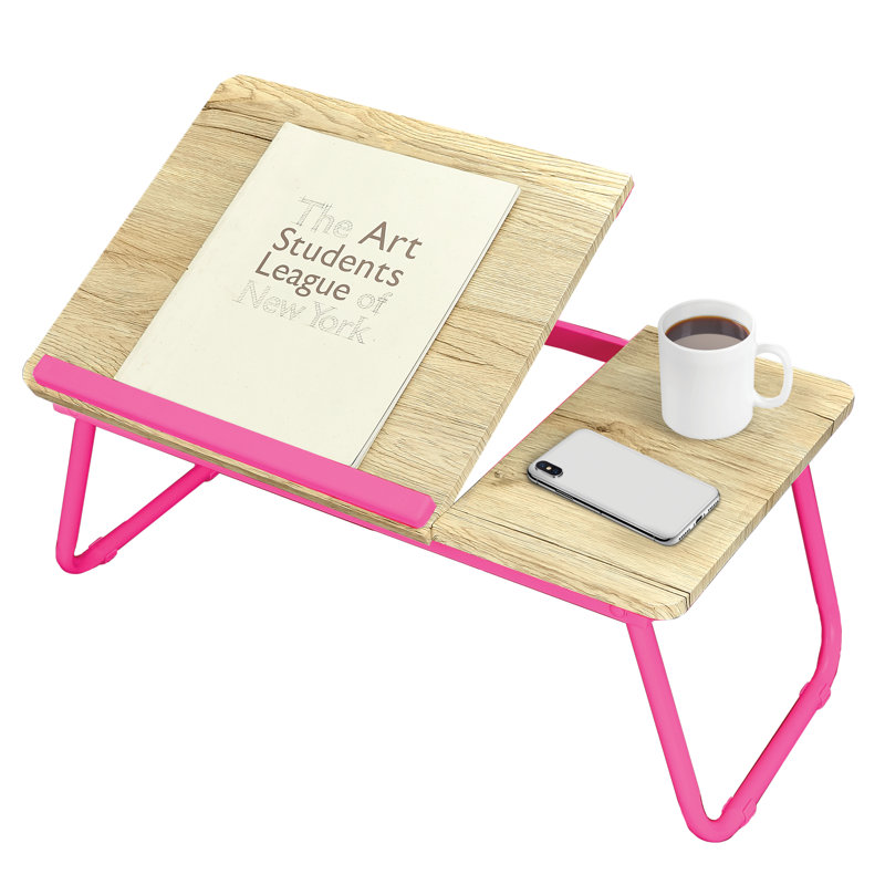 Plateau pour ordinateur portable Cleveland, Naturel/rose