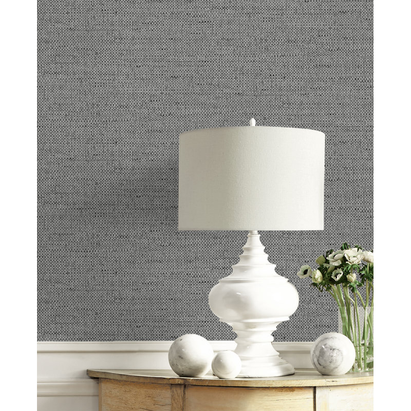 Abstract Vinyl Metallic Wallpaper Double Roll, Coal