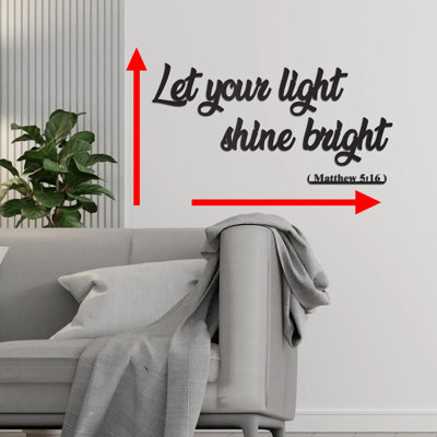 «Let Your Light Shine Bright», art mural en métal, Matthew 5: 16, verset de la Bible, décoration intérieure chrétienne, art scripturaire, cadeau inspirant