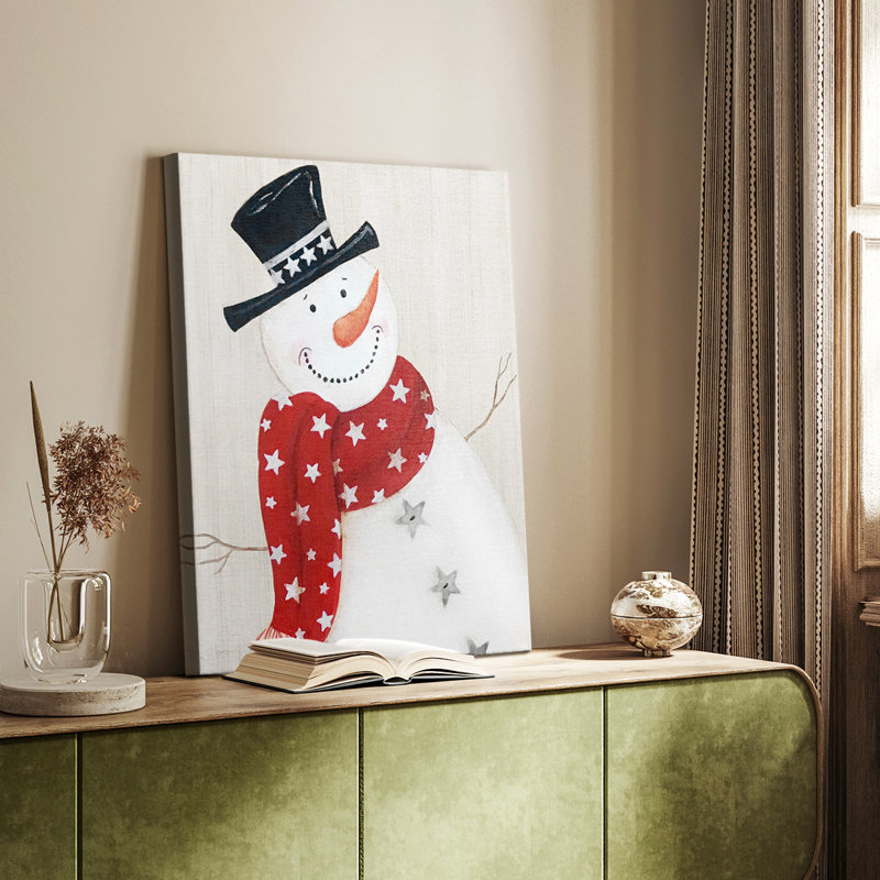 Bonhomme de neige festif I - galerie sur mesure, H 12 po x l 8 po