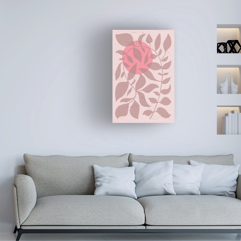 Art sur toile, «ologica bolina rose », H 22 po x l 32 po