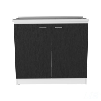Utility Sink Vernal with Two Door Cabinet and Aluminum Sink, Perfect for Kitchen and Laundry Room Efficiency.
