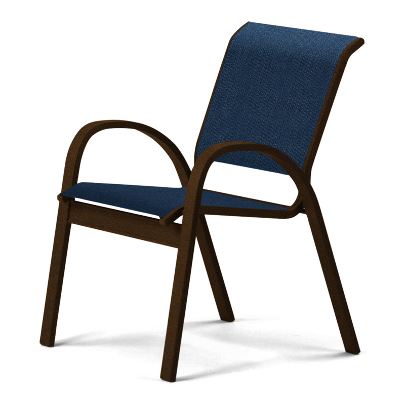 Chaise de patio empilable Hiraku, Bleu marine 13D Sunbrella®, Kona texturé