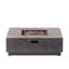 Foyer en fer 50 000, forme carrée, accessoire intérieur moderne, l 39,28 po x P 13,32 po, sans assemblage, carré gris pierre, conception, finition, utilisation au propane