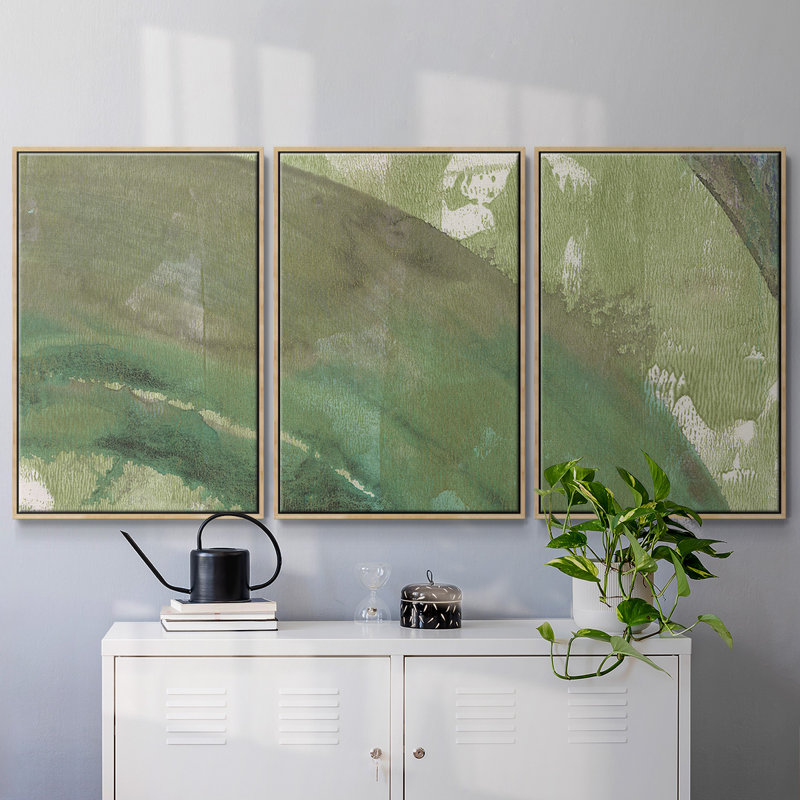 Serene Green II - Toile encadrée multi-pièces, Naturel, H 40 po x l 78 po x P 2 po