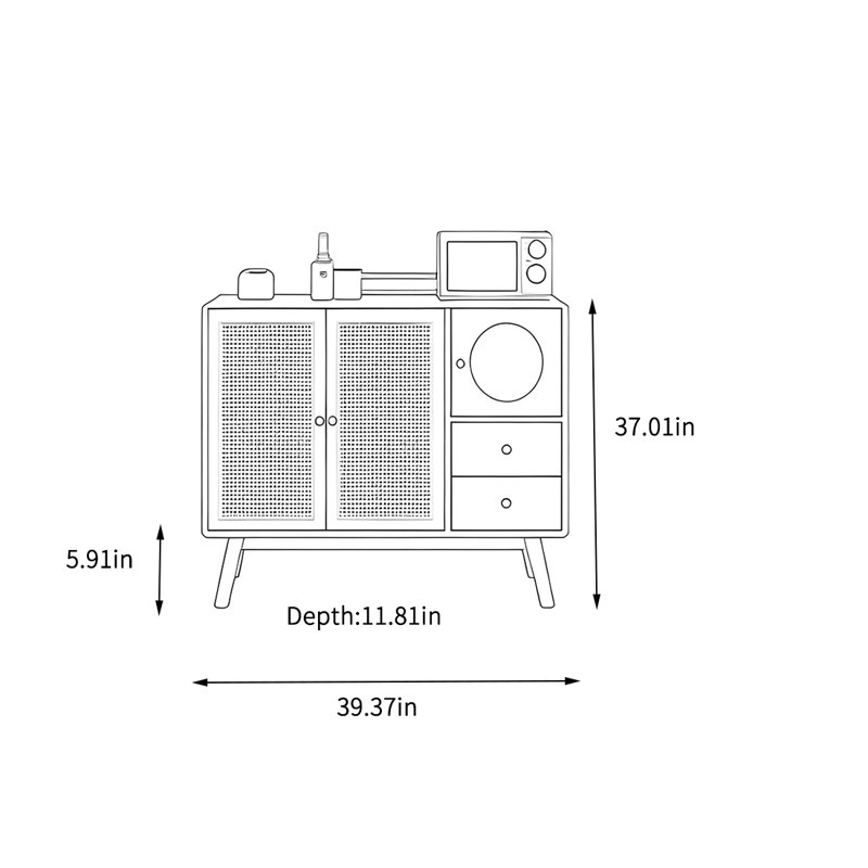 Armoire de rangement simple et moderne, H 37,01 po x l 39,37 po x P 11,81 po