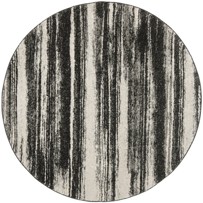Tapis abstrait Socorro, Grey, Rond 8 pi