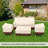 Patio Furniture Cover Set, 4 Piece Outdoor Furniture Cover Waterproof, 6Heavy Duty Lawn Patio Set Covers, Beige And Brown
