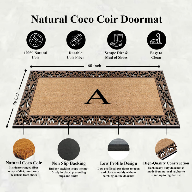 Tapis de porte antidérapant Dyari Natural, A