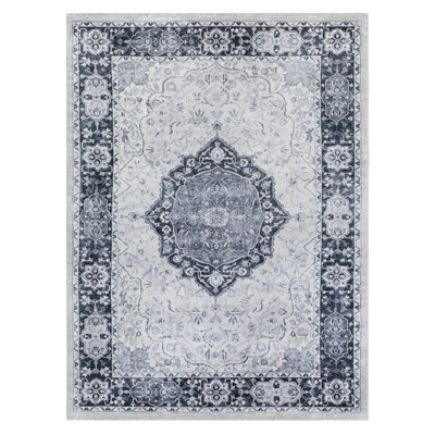 Tapis gris tissé à la machine Minato