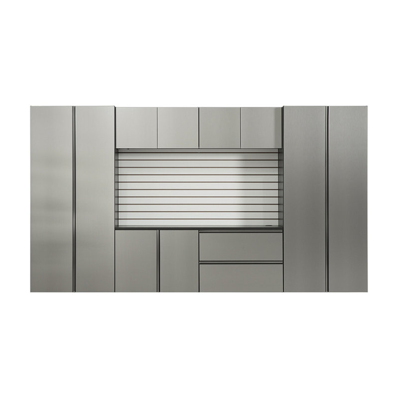 Série 128 po X P 72 po H 20 po D Ensemble d'armoires de garage gris métallique A (7 pièces)