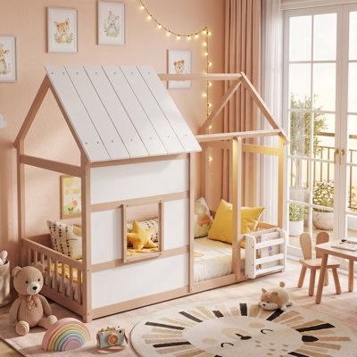 Lit pour enfant Kittredge avec lumières DEL et bibliothèque pour jouer à l'imagination