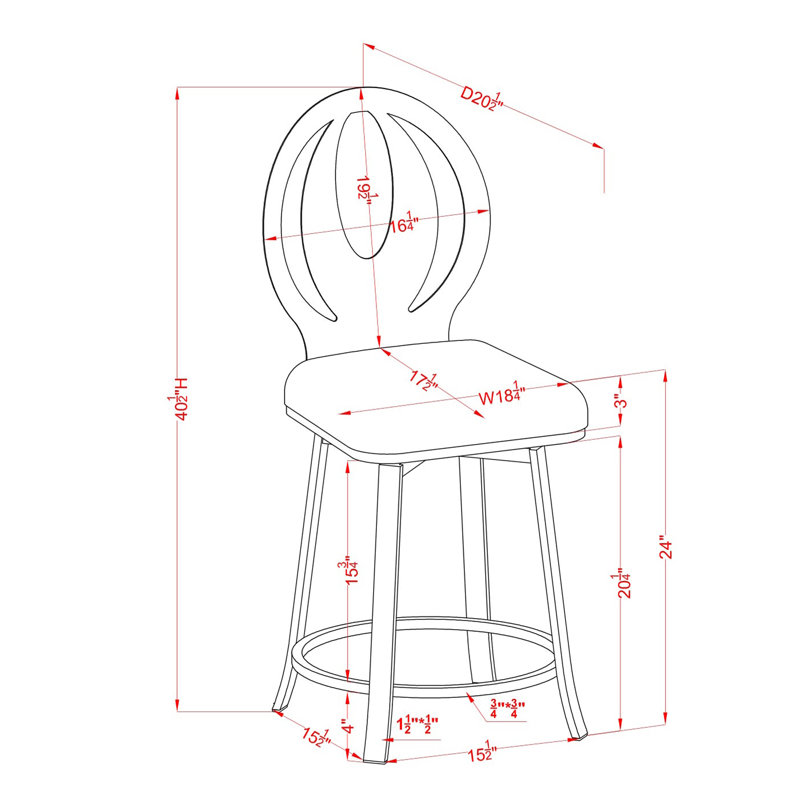 Ollis Swivel Bar & Counter Stool, Navy, Counter Stool (24” Seat Height)