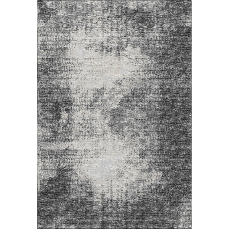 Tapis noir lavable à la machine de qualité supérieure Mayfield, Rectangle 2 pi 6 po x 3 pi 10 po