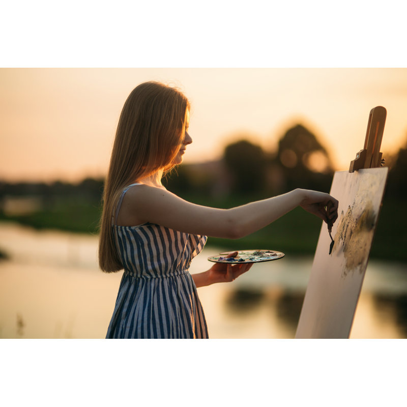 Woman Painting by Oleksandr Hrytsiv - Wrapped Canvas Print, 51cm H x 76cm W