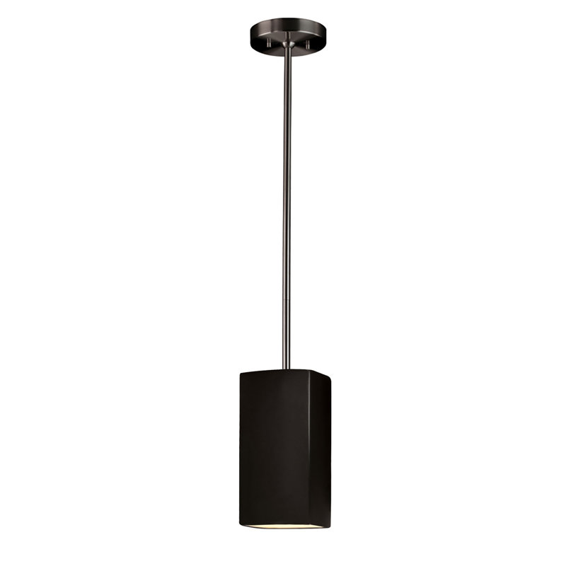 Luminaire suspendu carré 1 lumière Radiance, Nickel brossé, Ciel à minuit