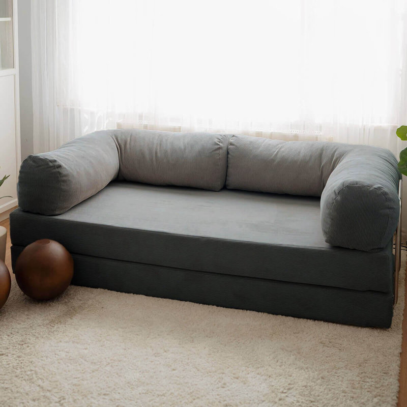 Canapé-lit 3 places, Anthracite, 3, H 39,37 po x l 27,56 po x P 78,74 po