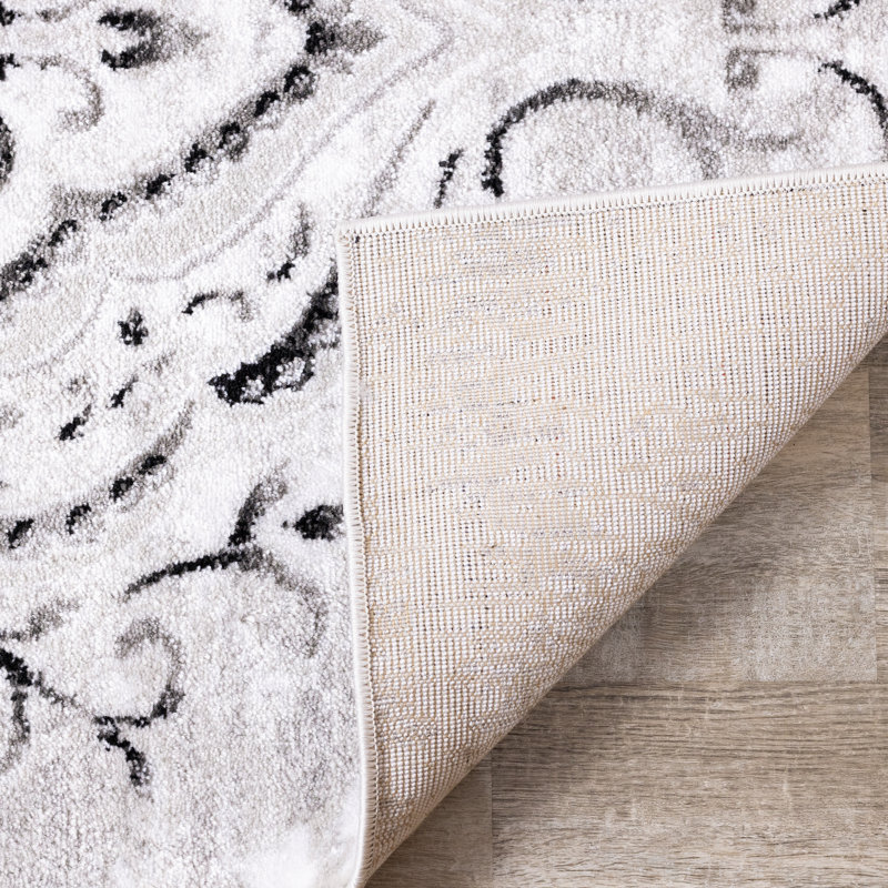 Abbate Damask Indoor Rug, Rectangle 6'7" x 9'6"