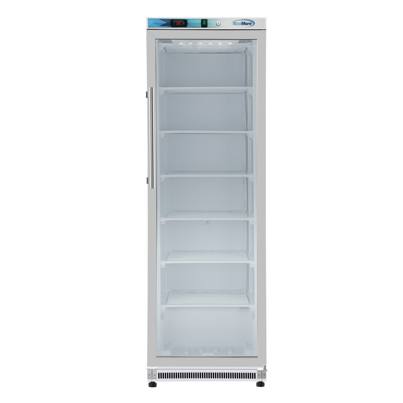 12 Cu. ft. Commercial Freezer with Glass Door in Stainless Steel - Manual Defrost (KM-FMD12SGD), White Powder Coated Steel