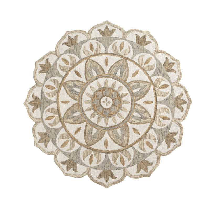 Sundberg Hand-Tufted Traditional Wool Round Area Rug, Round 5'