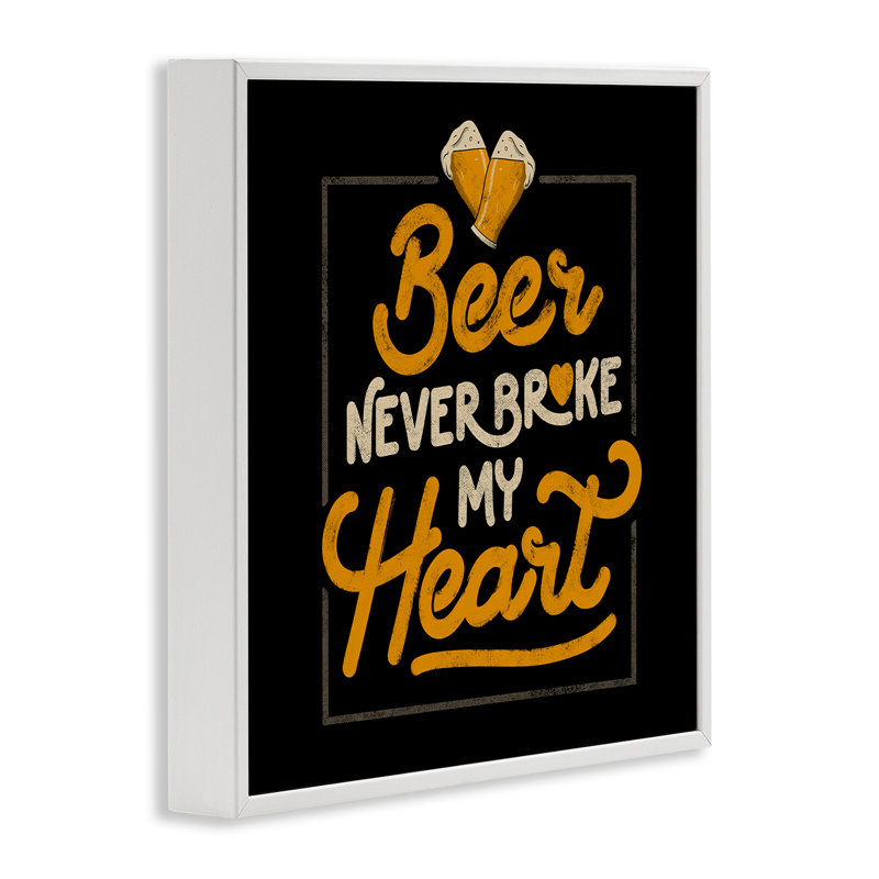 «Beer Never Broke My Heart», dessin par EduEly Designs, H 24 po x l 24 po, Encadrement giclée blanc côtier