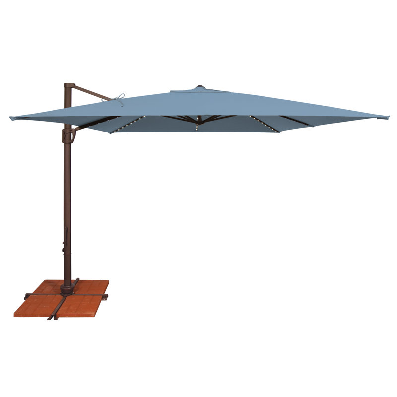 Porte-à-faux carré 10 pi Windell Windell, Tissage uni Sunbrella® océan