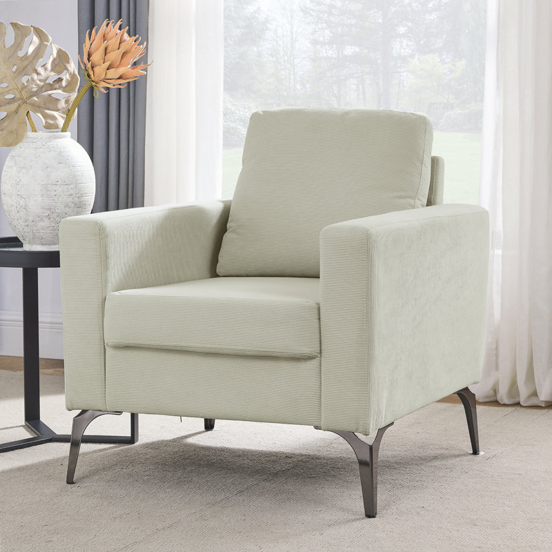 Fauteuil Keito, Velours côtelé beige