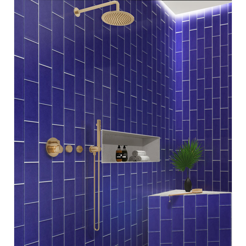 3"X 6" Matte Finished Glass Subway Tile, Blue