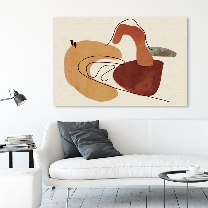 Abstrait désert délicat, blanc moderne et contemporain - impression, H 54 po x l 36 po x P 1,5 po, Toile tendue