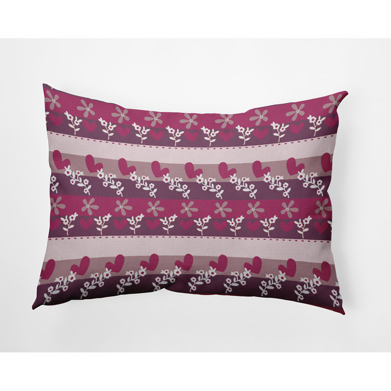 Coussin décoratif floral intérieur / extérieur en polyester, H 14 po x l 20 po, Rectangulaire