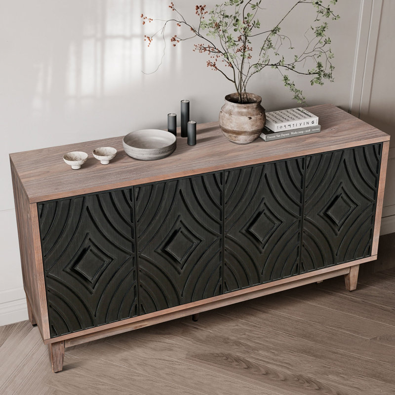 Buffet Mid Century, Noir / brun
